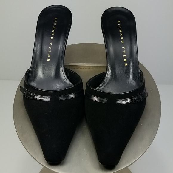 Richard Tyler Suede Pointed Toe Mule Heels  - Picture 2 of 8